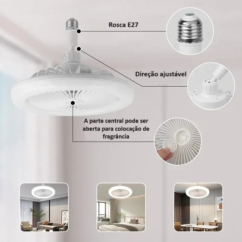 Luminária de LED com ventilador VentiLar Safe® - 3 em 1 inteligente e versátil