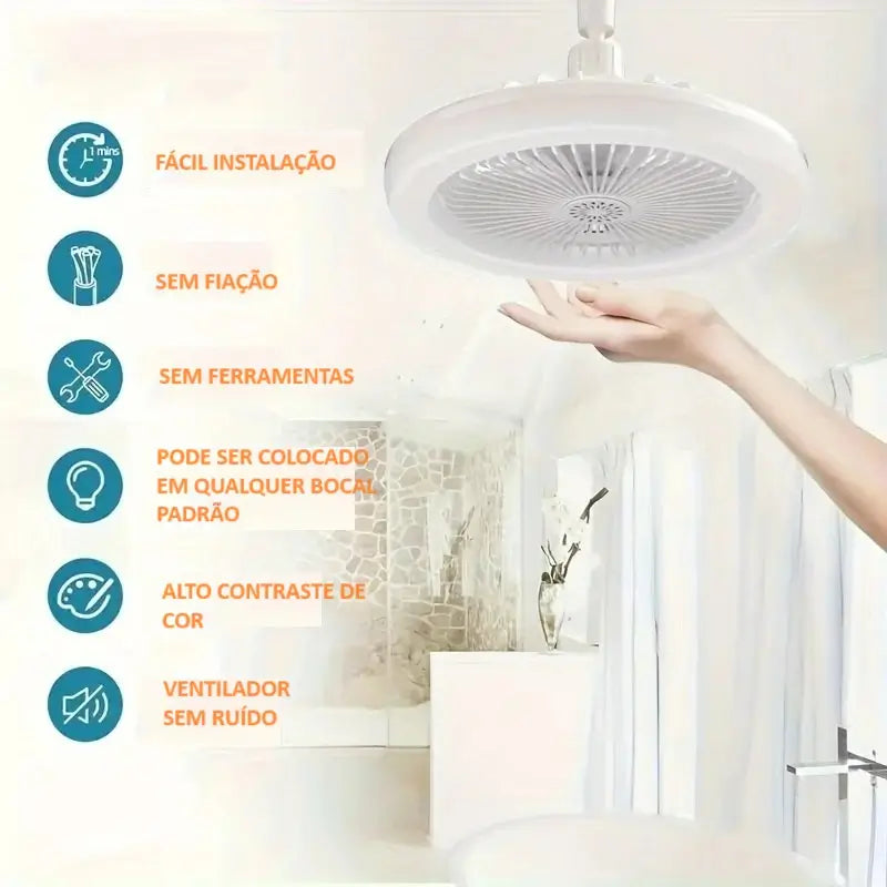 Luminária de LED com ventilador VentiLar Safe® - 3 em 1 inteligente e versátil