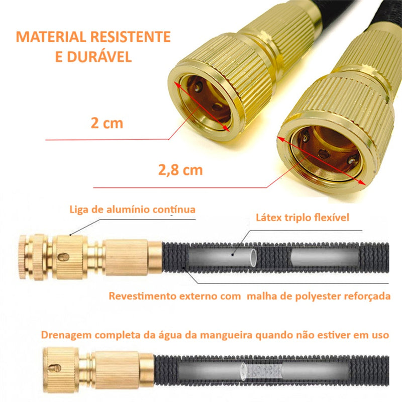 Mangueira Expansível Safe® - Triplica seu tamanho com o uso