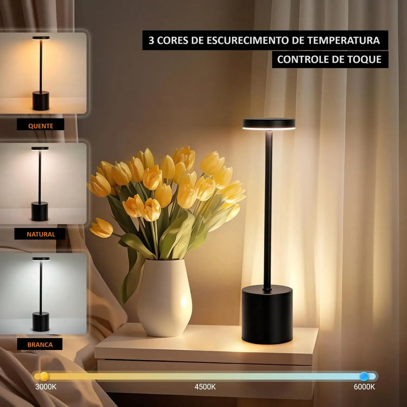 Luminária de Mesa LED Touch Safe® - Elegante e Funcional