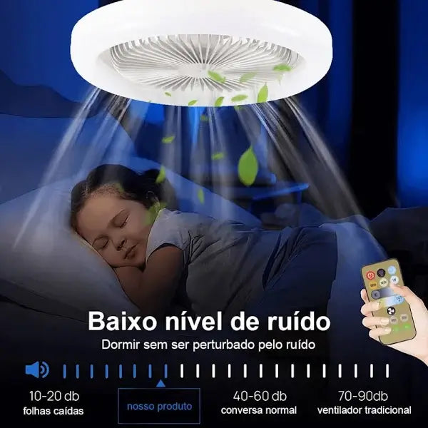 Luminária de LED com ventilador VentiLar Safe® - 3 em 1 inteligente e versátil